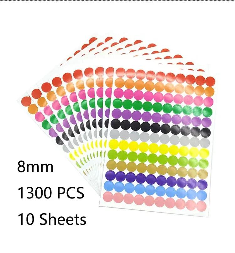 6mm 8mm 10mm 19mm 20mm 40mm Colored Dot Stickers Polka Circle Office Classroom Party Decoration Toys Diary Decoration Sticker