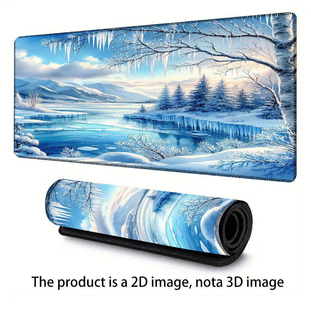 Large Blue Snow Scene Mouse Pad XXL for Gaming Office Home Durable Rubber desk pad for PC gamer office desk accessories table