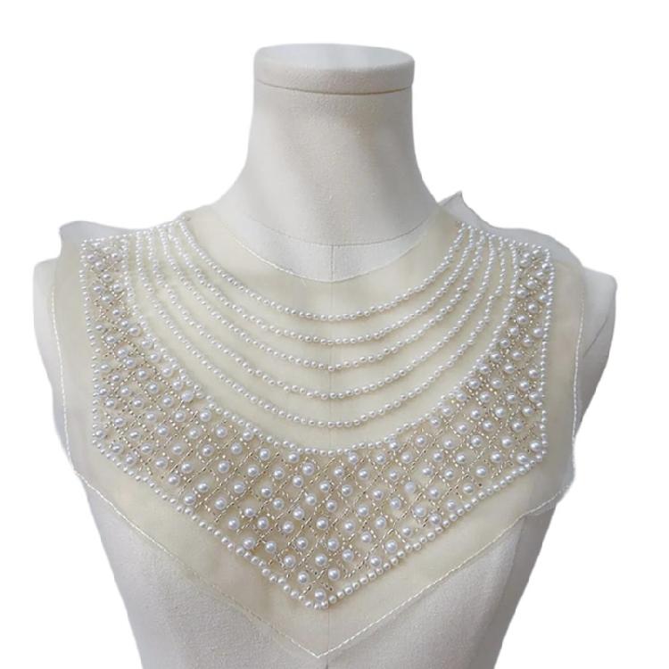 Embroidered Beadwork Collar Applique Mesh Collar Accessory For Elegances Social Gatherings Clothing Garment Decoration