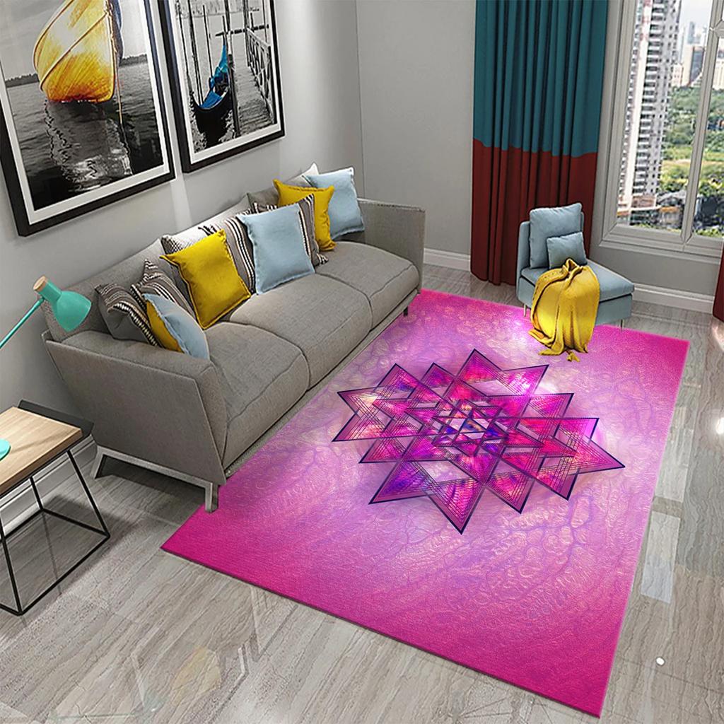 3D Color Bohemian Seven Chakras Carpet for Bedroom Living Room Decoration Floor Area Mat Kitchen Bathroom Entrance Anti-slip Rug