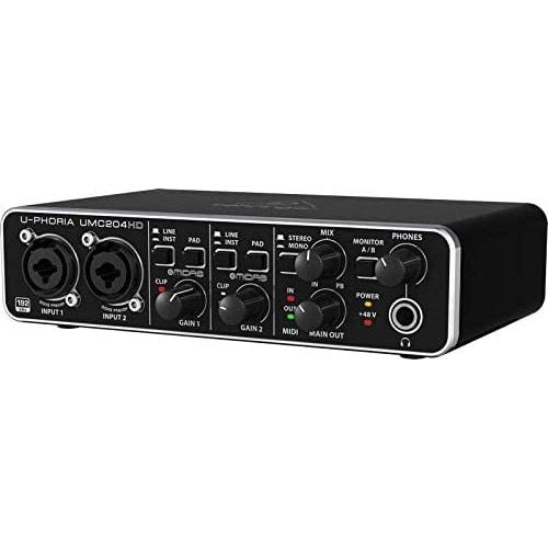 Behringer USB Audio Interface, 2 Inputs, 4 Outputs, 24-bit 192kHz, BEHRINGER U-PHORIA UMC204HD