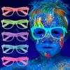 Neon Glow Glasses UV Black Light Absorption Luminous Party Glasses 5 Colors