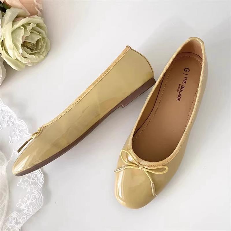 Fashion SUOJIALUN Spring New Women Flat Shoes Fashion Round Toe Shallow Slip On Ladies Elegant Ballerina Shoes Soft Flat Heel Ballet Sho