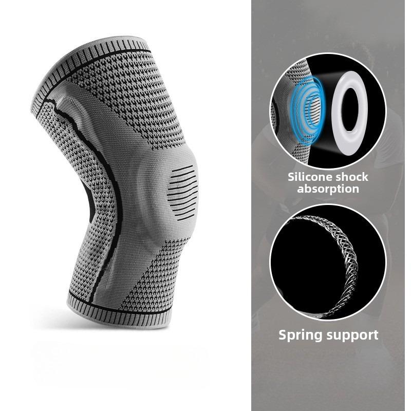 Single Knee Pads!Outdoor Sports Pressurized Silicone Breathable Knee Pads Mountaineering Running Basketball Cycling Knitting Knee Pads