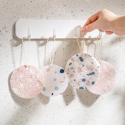 Compressed Wood Pulp Cotton Sponge Wipe Kitchen Natural Wood Paddle Non-oil Dishwashing Artifact Kapok Pulp Brush Dishcloth Wipe