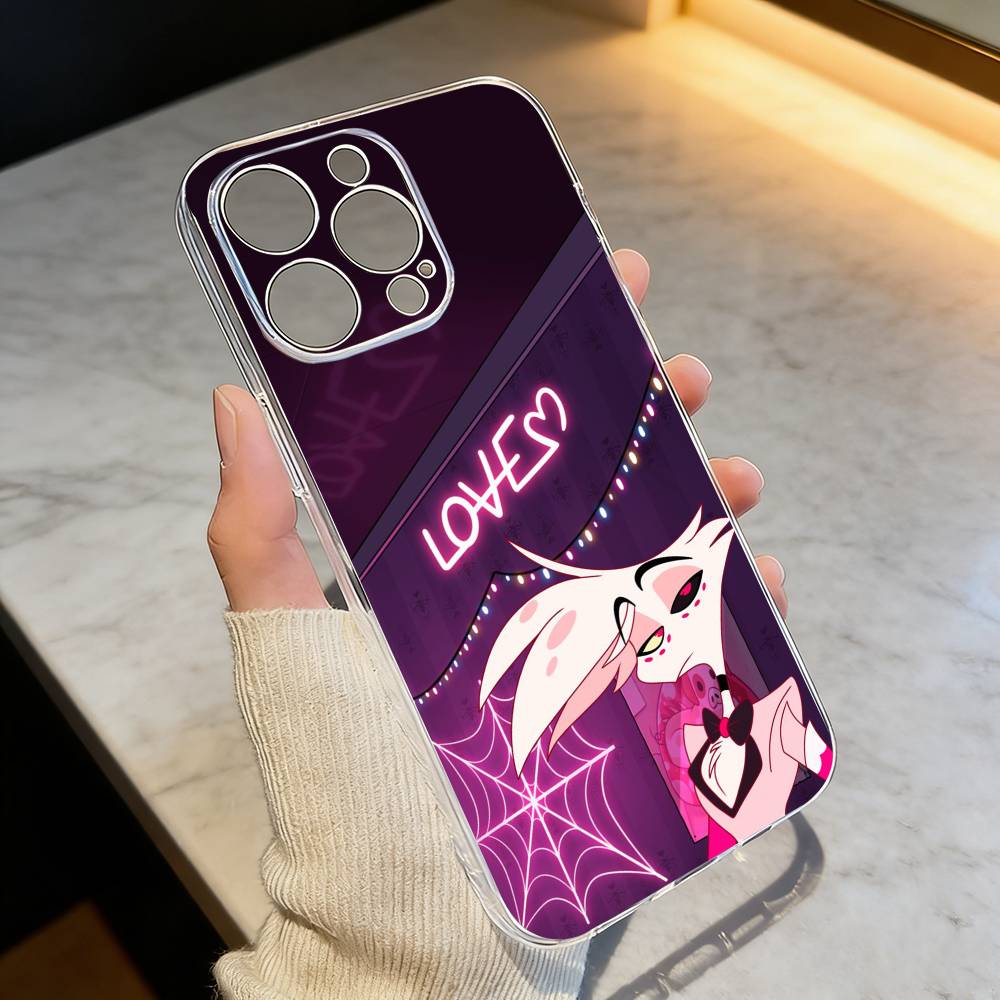 H-hazbin Hotel Angel Dust Phone Case Transparent Silicone Soft For iPhone 17 16 15 14 13 12 11 Mini Pro Max Plus