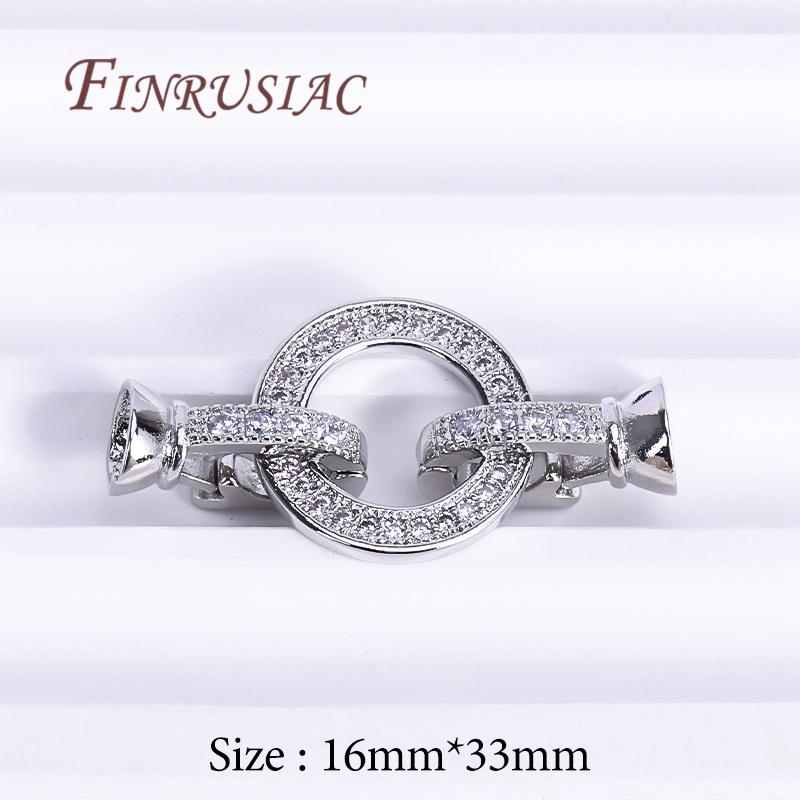 18K Gold Plated Brass with Zircon Clasps For Jewelry,Fasteners For Bracelets Connectors,Accessories DIY Jewelry Making Supplies