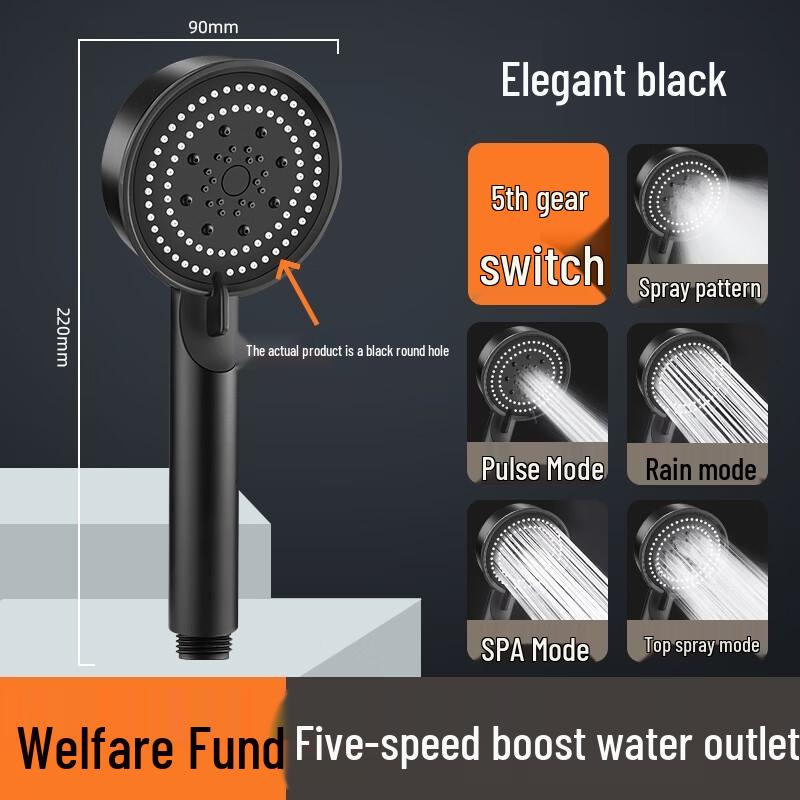 ZISIZ High-Pressure 5-Spray Shower Head Set