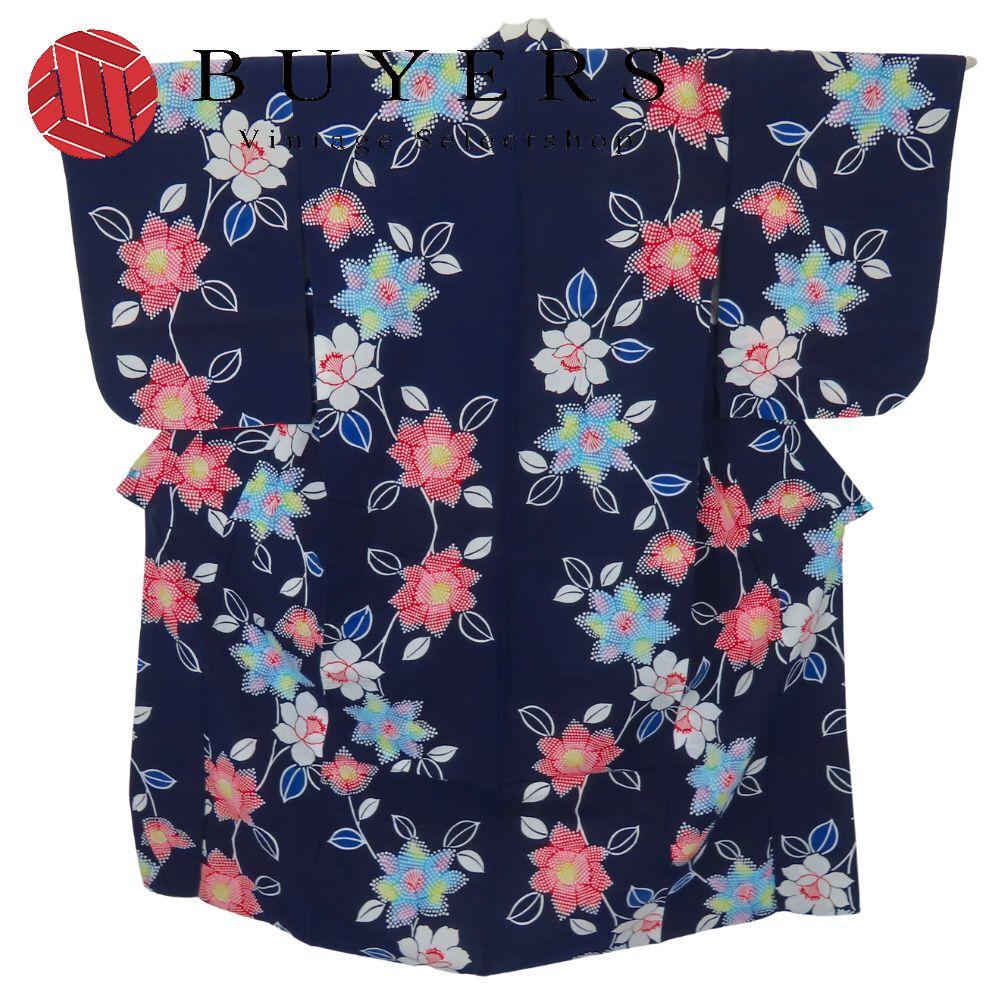 Yukata Cotton Navy White Multicolor Modern Stylish Japanese Kimono Kimono Ladies Women