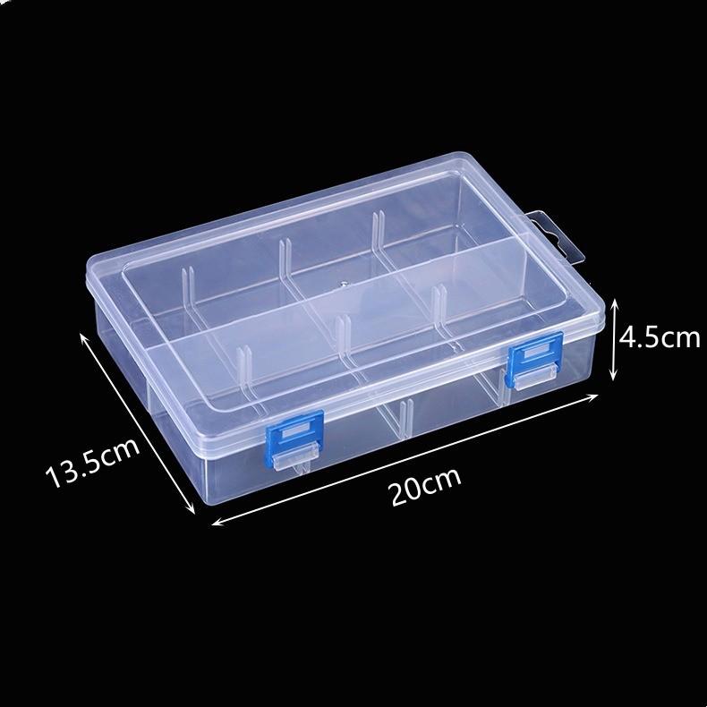 Large 8-Grid Transparent Removable Double Buckle Storage Hardware Tools Jewelry Parts Rubber Band Accessories Cosmetics Storage Box