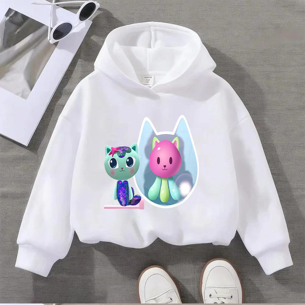 Kapuzenpullover Sweatshirts Mädchen Niedlicher Cartoon-Print Kinder-Sweatshirt Bequemer Lässiger Kapuzenpullover Modisches Oberteil