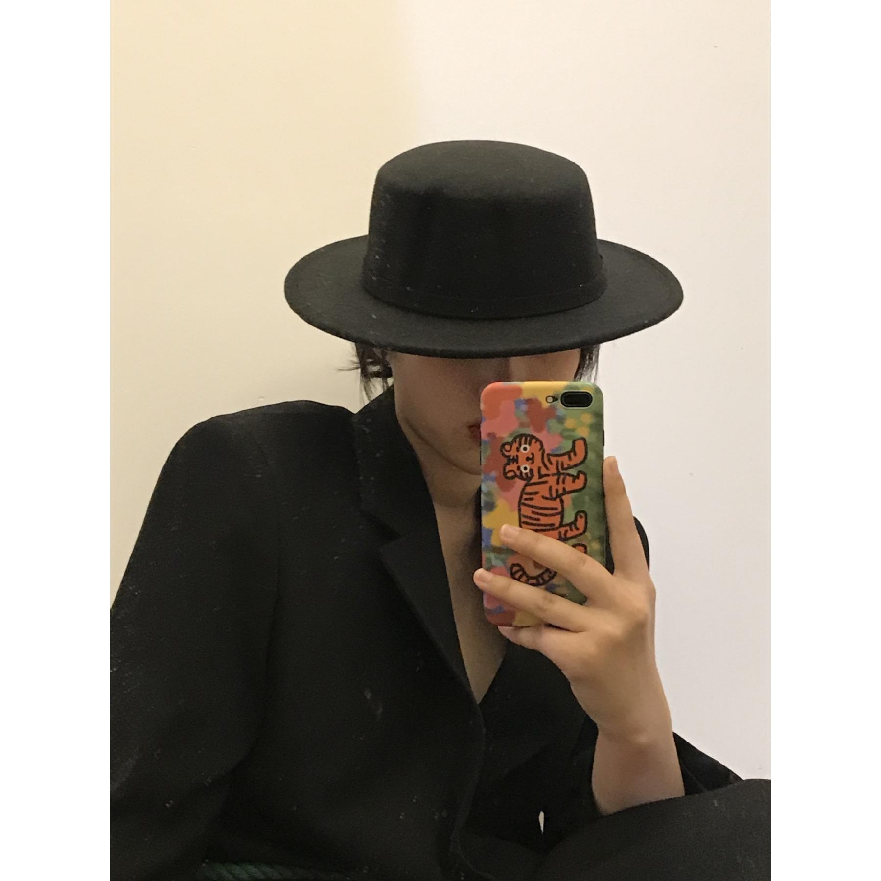 

Спеціально для плоского вовняного циліндра, капелюха з великими полями, універсального фетрового капелюха, жіночого французького ретро-універсального капелюха