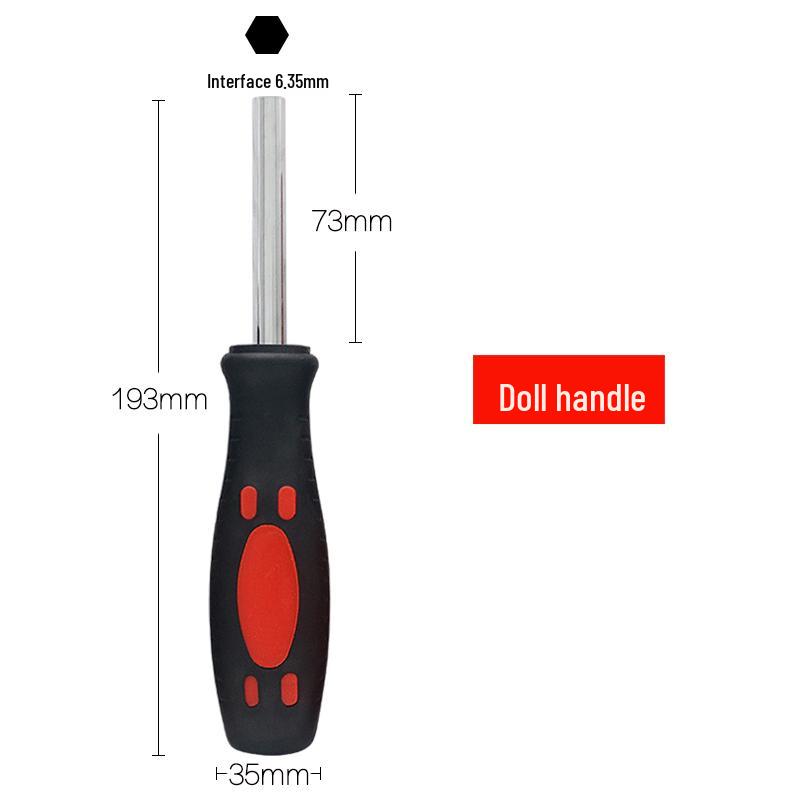 Hex Shank Air Screwdriver with Quick Ratchet Handle, Strong Magnetic Self-Locking Bit Holder, and Extension Rod Socket.