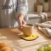 Summer Style Table Decor 4PCS Cute Lemon Shape Wooden Coasters, Non-slip Heat Insulation Pads, Non Slip Cup Mats Decorative Tableware for Kitchen