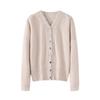 Lekasha Women's Cashmere Lace-Trim V-Neck Cardigan Sweater