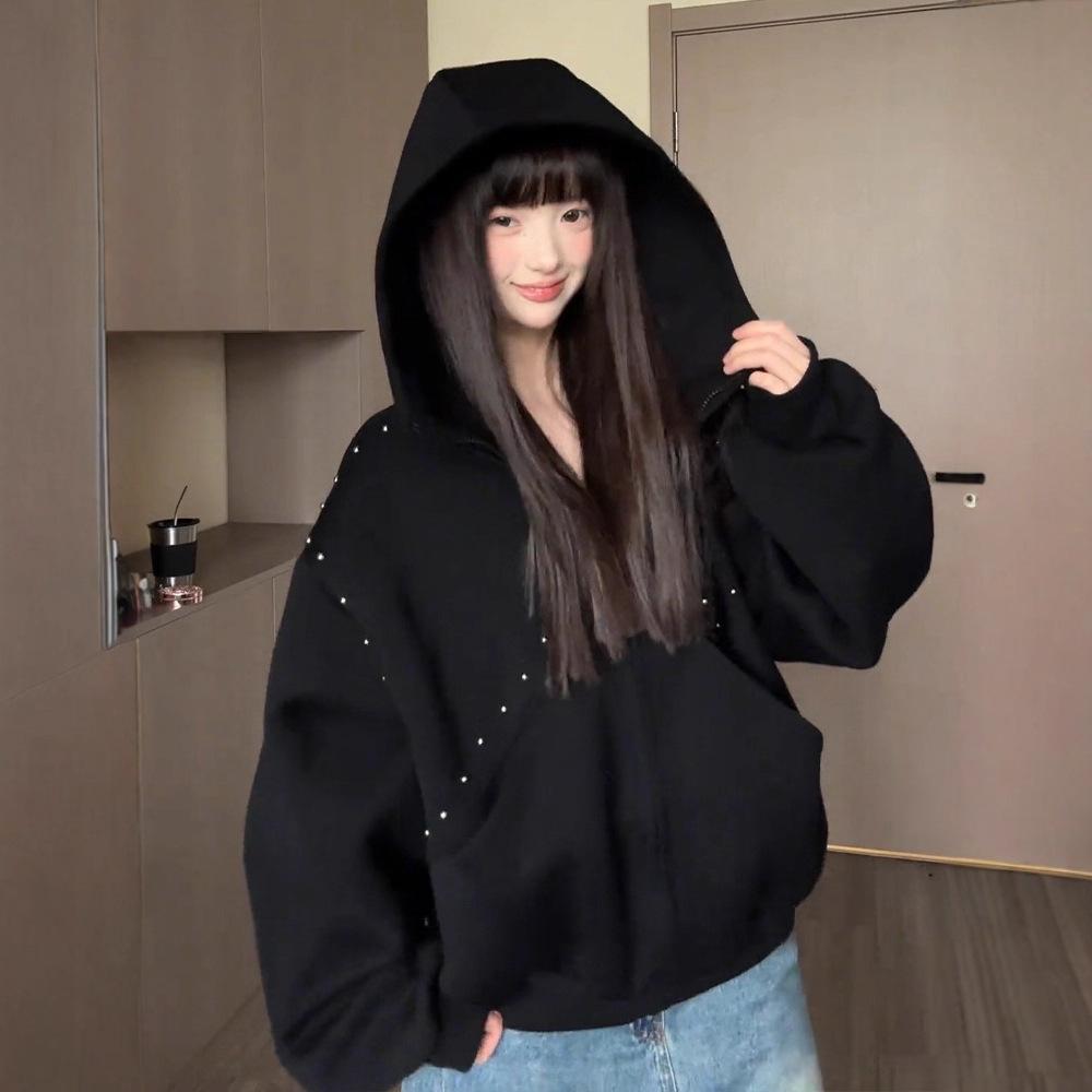 American Splicing Hooded Sweater Men's and Women's Autumn Sweet and Cool Design Couple Coat