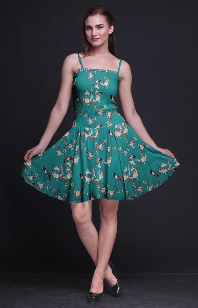 Bimba Bird Women Sleeveless Mini Flowy Tank Summer Sun Dress Floral Print