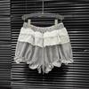 2025 Herbst/Winter Spitzen-Patchwork Locker geschnittene Shorts mit elastischem Bund