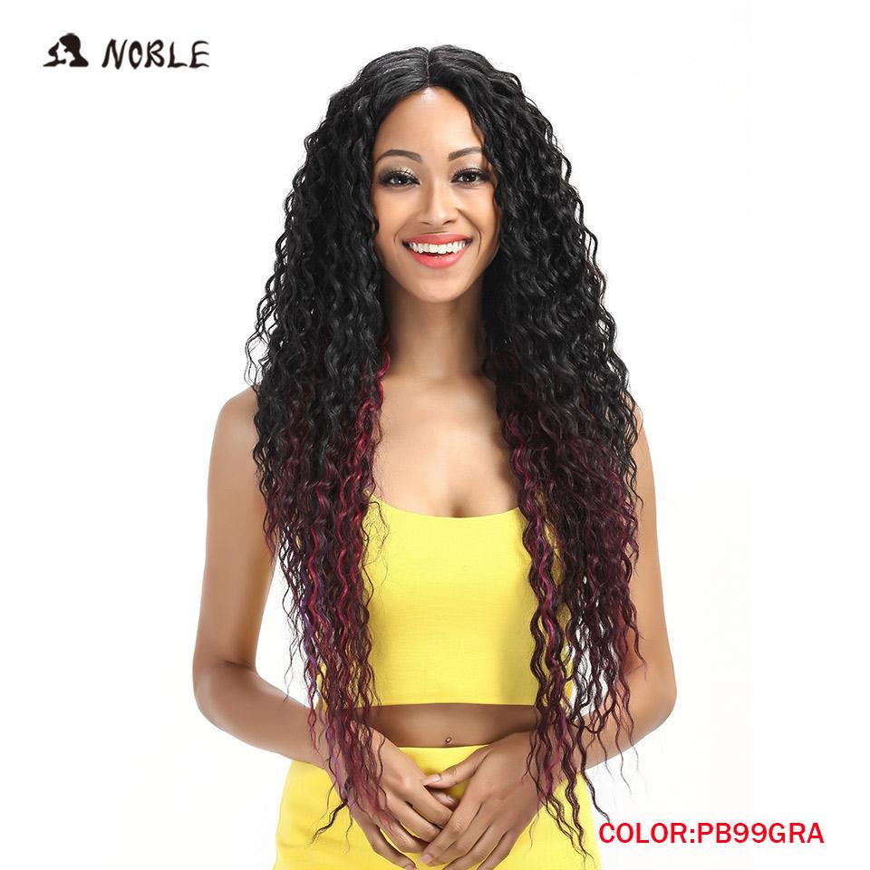 

Noble Synthetic Lace Wigs For Black Women Middle Part Long 30 Ombre Blonde Wig With Dark Roots Wavy Heat Resistant Lace Wig (as the picture,130%&30inches)