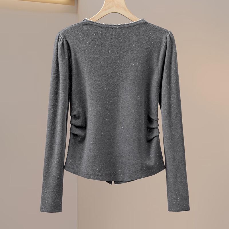 Women's Lapel Button-Front Knit Cardigan