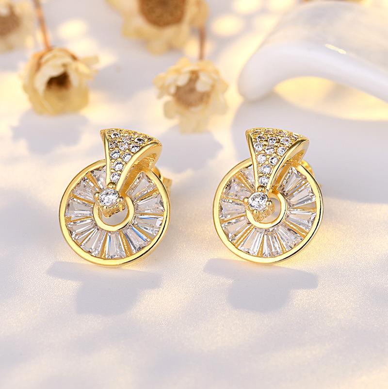 

Женские серьги из медного сплава с цирконом Lindon - Серьги-подвески в подарок на свадебную вечеринку золотой