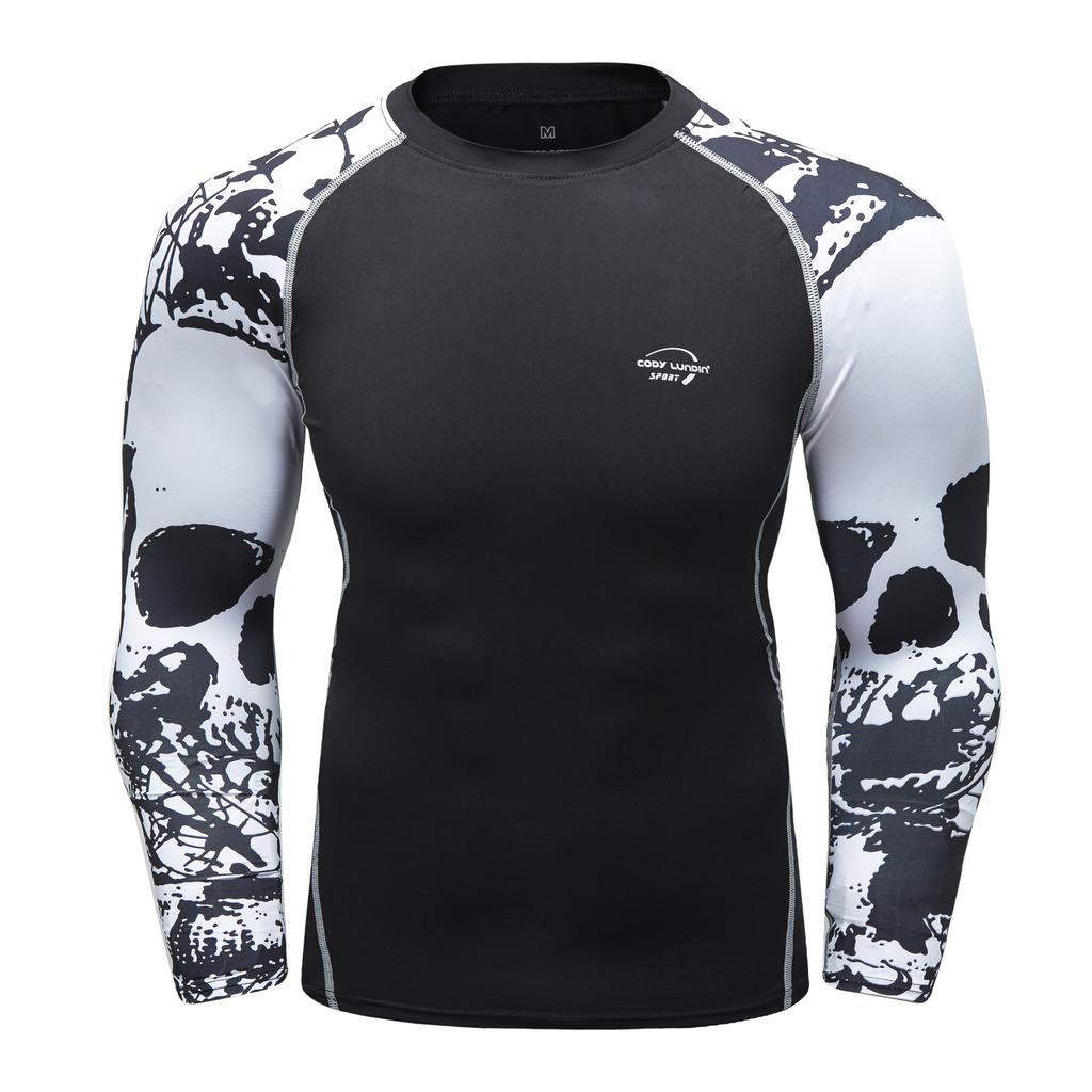 Cody Lundin Polyester Spandex 3d Print Compression T Shirts Sublimated MMA Rash Guard Surf Long Sleeve Boxing Gym Fitness Tops