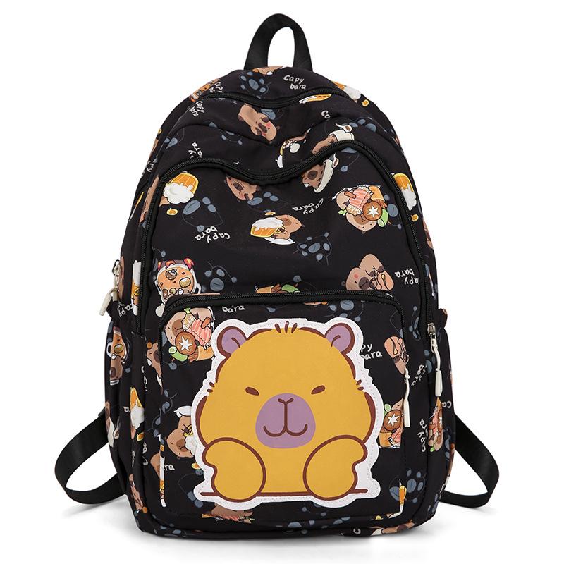 School bag New women's school bag Casual versatile trendy school bag Kapibara cartoon junior high school student back