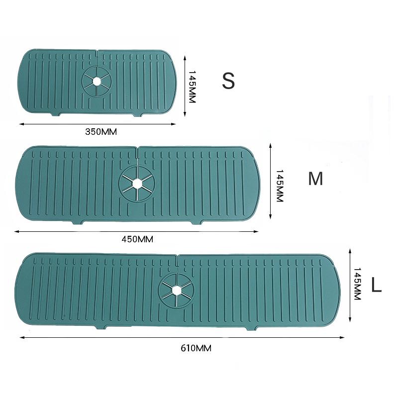 1Pcs Silicone Faucet Mat Water Ripples Kitchen Bathroom Drainage Pad Wash Basin Large Sink Splash Pad Countertop Protector