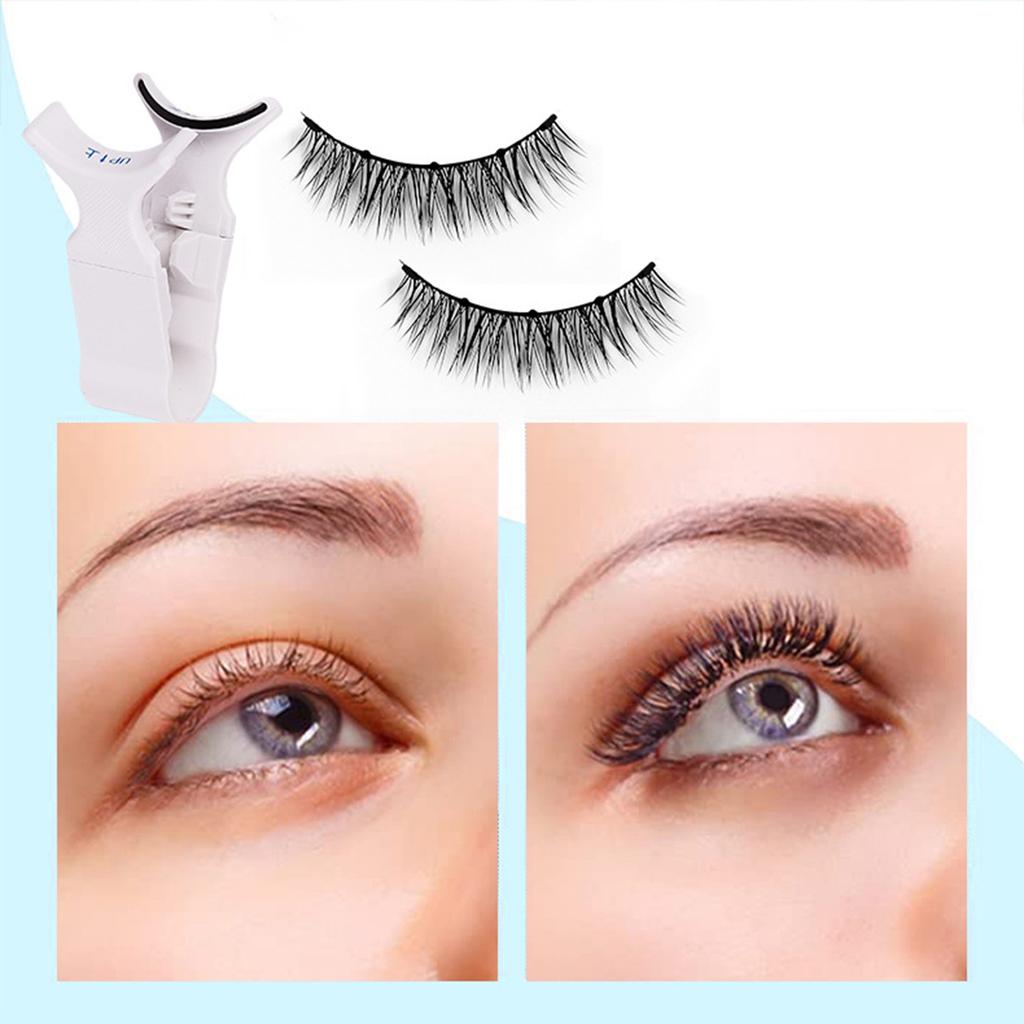 Z LRAQI BEAUTY Magnetic False Eyelashes Natural Looking False Lashes Fake Eyelashes with Curler for Eye Makeup No Glue