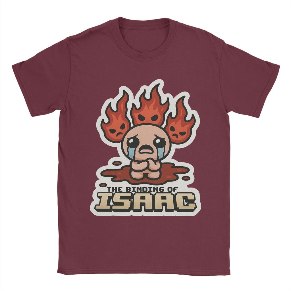 The Binding of Isaac Inspired Flame T-Shirt Unisex Vintage Cotton Tees Round Collar Short Sleeve T Shirt Plus Size Clothes
