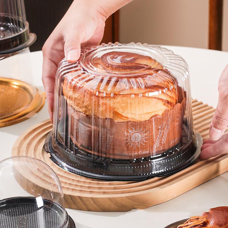 10Pcs Transparent Cake Box Set 4 6 8 10 Inch Reusable Round Birthday Wedding Bakery Container for Pastries and Sweets
