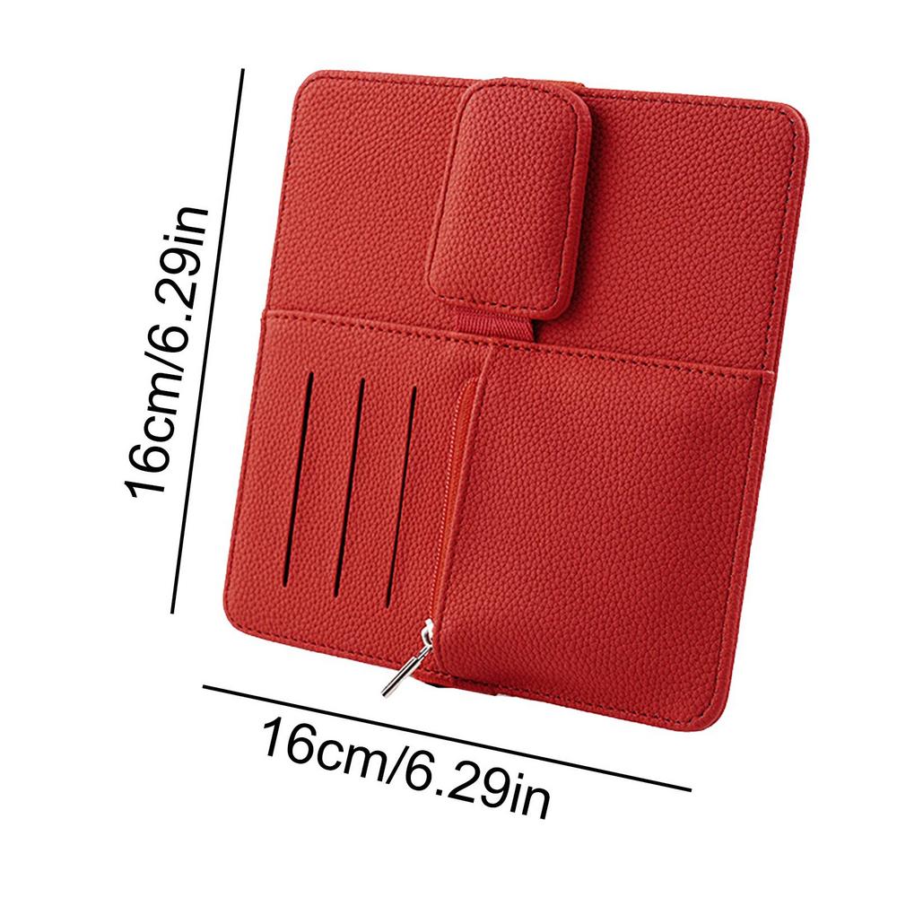 Car Visor Storage Organizer PU Leather Automobile Visor Document Holder Car Document Pockets Multifunctional Car Interior