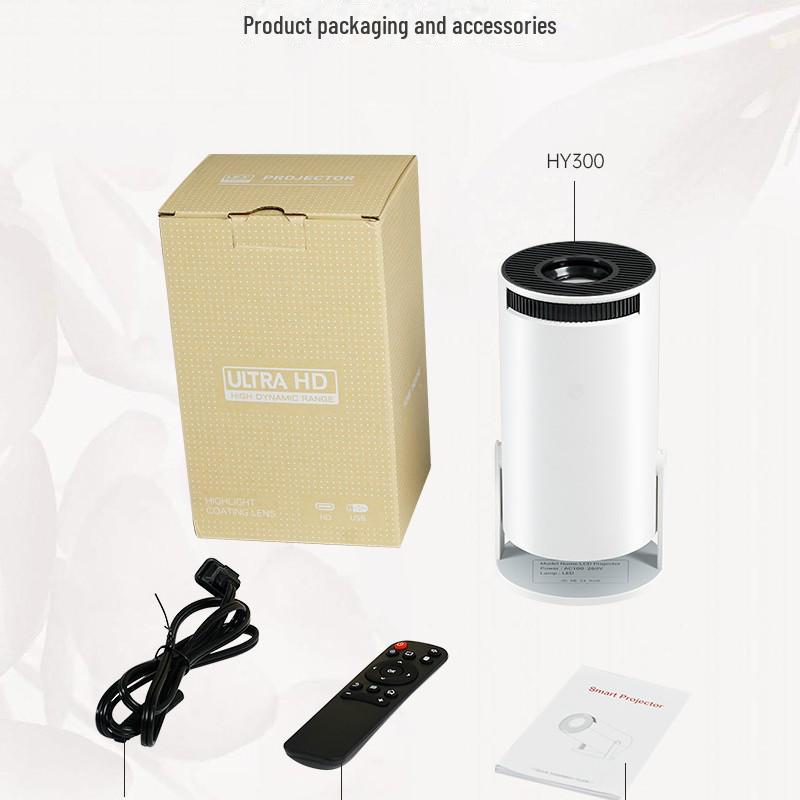 HY300PRO 4K UHD Smart Mini Portable Home & Outdoor Projector