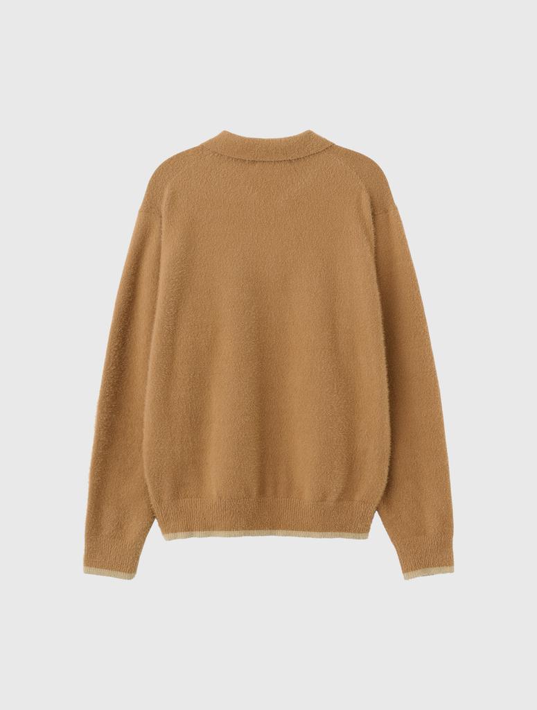 GENERALIDEA Man Hairy Collar Pullover [Beige] / Sbd4M05024