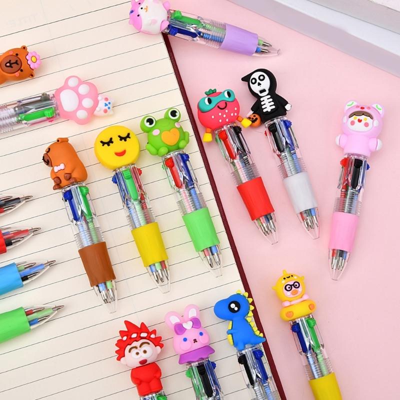 Multicolored Ballpoint Pen 4-Color-in-1 Writing Pens Retractable Ballpoint Pens for Note Taking Journaling