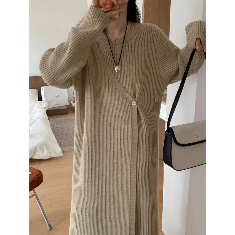 YYFS Moda damska Casual Jesień Zima Jednolity kolor Nadruk Długi rękaw O-Neck Swetry