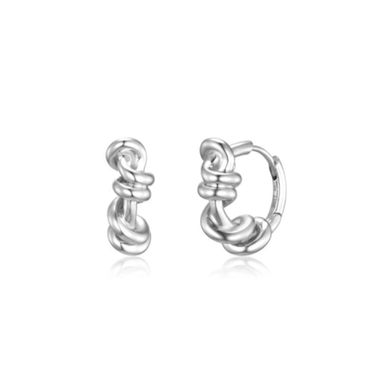 Poery Knot Hoops_Silver
