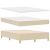 Box Spring Bed with Mattress Cream 160 x 200 cm Fabric