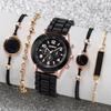 New Women'S Korean Version Of High-End Quartz Watch Simple Classic Silicone Strap Women'S Watch Fashion Set
