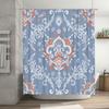 Blue White Orange Flower Waterproof Shower Curtain for Bathrooms Decorative Fabric Shower Panels Home Improvement Accessories