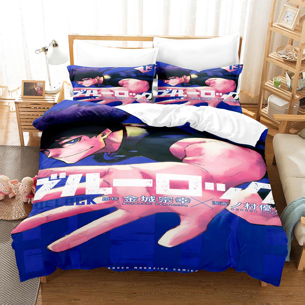 Blue Lock Bedding Set Hot Anime Duvet Cover Set King Queen Twin Double Size Comforter Cover Set For Teens and Boys Anime Lover