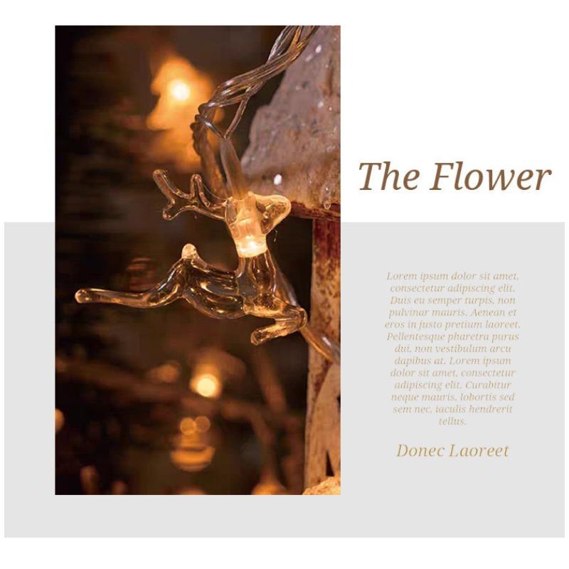 Christmas Snowflake Deer String Lamp,for Christmas,Thanksgiving,New Year,family,parties,bedrooms,wedding decorations,Snowflake Deer Taming Lamp