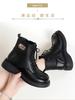 Martin boots women's British style, new autumn and winter single boots soft leather flat leather shoes black boots platform short boots