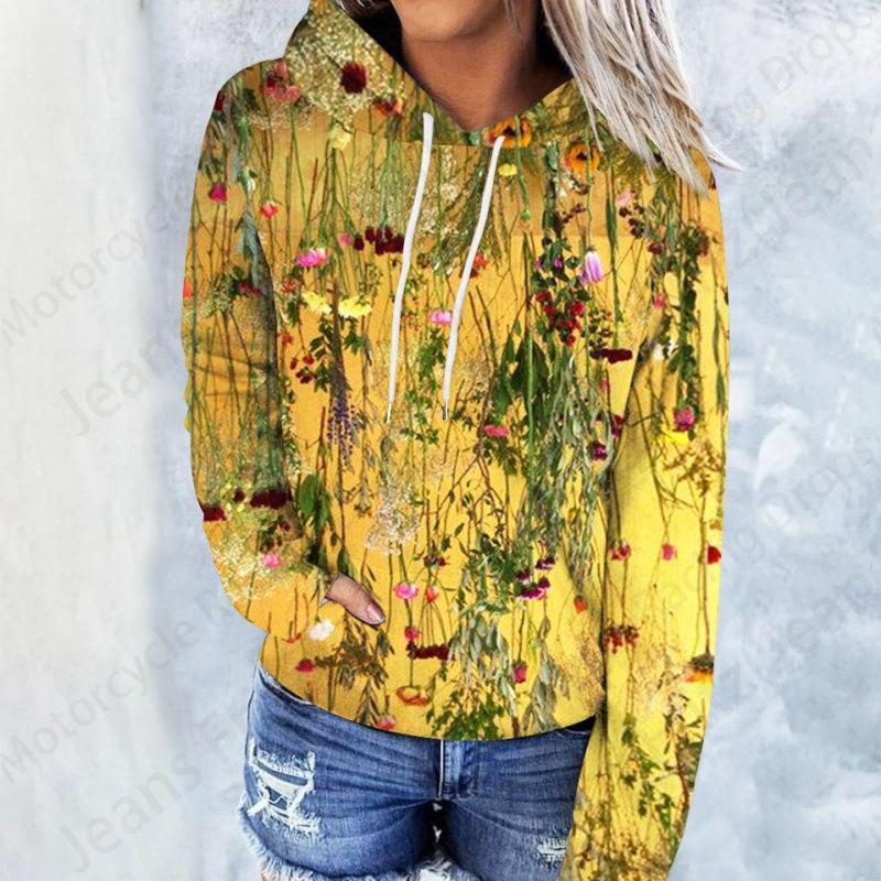 Floral Daisy 3d Print Hoodie Women Fashion Oversized Hoodies Women Sweats Coat Hooded Sweats Pullover Women's Clothing Flower