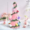 Flocking Textured Easters Eggs Flower Tree Figurine Decoration for Holiday Living Room and Bedroom Tabletop Ornament