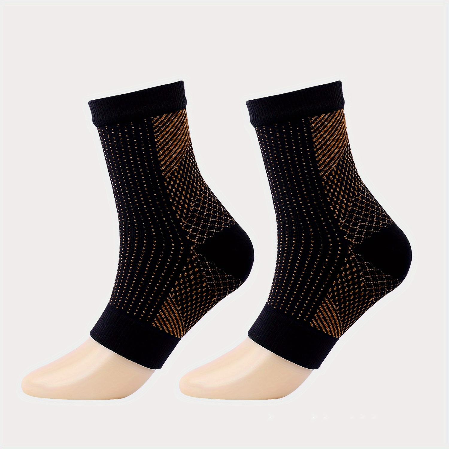 

1 Pair Sport Socks for Men and Women, Foot Sleeves with Arch and Ankle Support L/XL чорний/помаранчевий