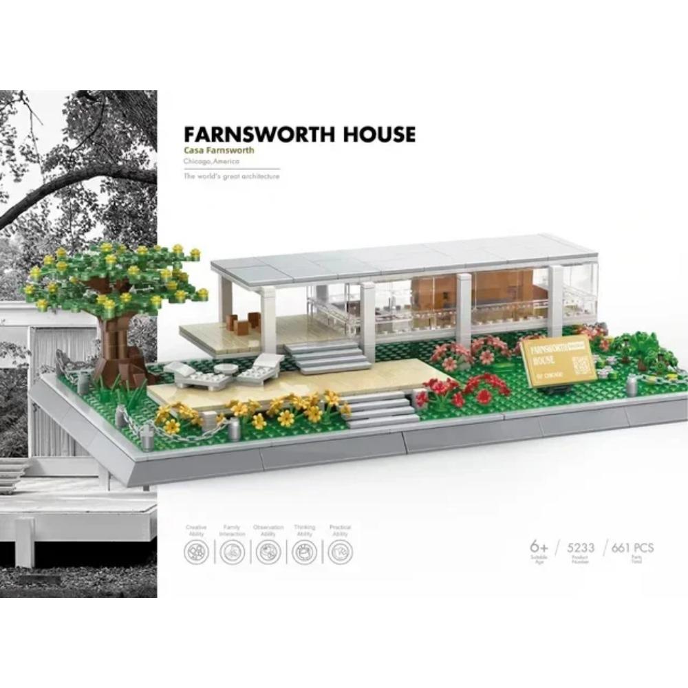 MOC World Famous Architecture Edifice Opera House Building Blocks Villa Savoye Bridge Tower Toy Children Birthday Christmas Gift