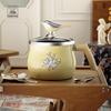 Fire Elephant Bird and Flower Enamel Milk Pot