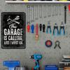 1pc Vintage Garage Fix-it Shop Metal Sign, Man Cave Decor, "The Garage Calling And I Must Go" Gift Mechanic Pop Accessory