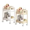 Rolling Wheel Kitchen Cart Waterproof 2 Tier Anti-Slip Cart Shelf for Skin Care Products Sauce Bottles Small Storage Trolley
